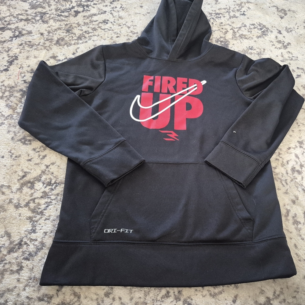 Nike 3brand Russell Wilson fired up boys large hoodie. Some cracking in logo